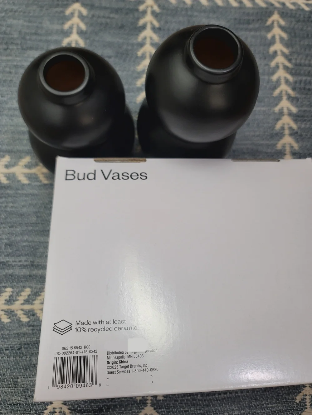 Room Essentials Matte Black Double-Gourd Vase Pair